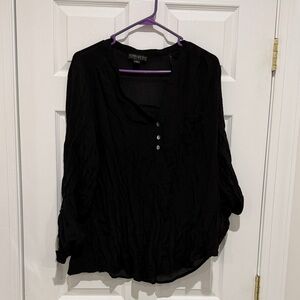 Forever 21 Black Button-Up Blouse